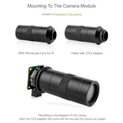 Waveshare 100X Industrial Microscope Lens, C/CS-Mount, for Raspberry Pi HQ Camera(24229)