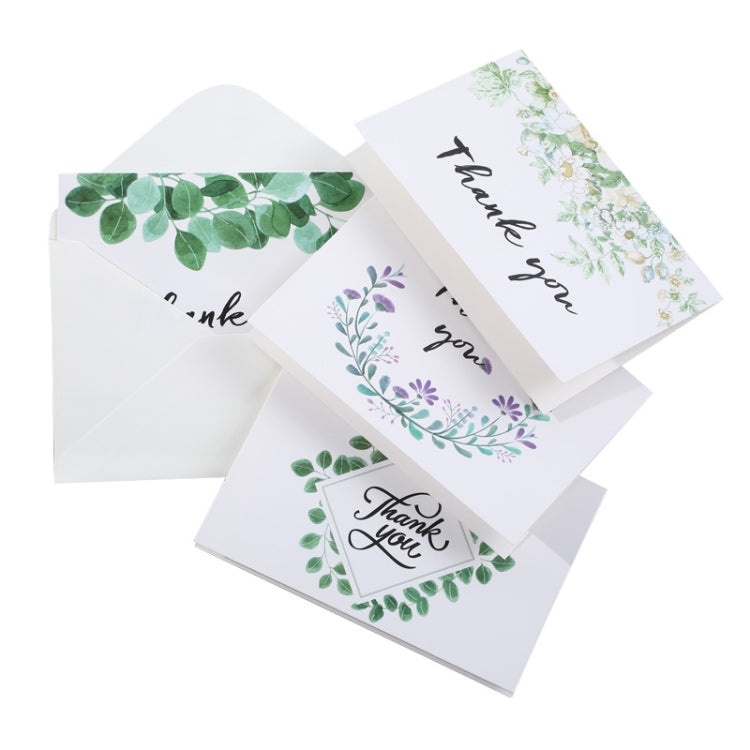 6pcs / Set Thank You Card Creative Half-Fold Greeting Card with Envelope
