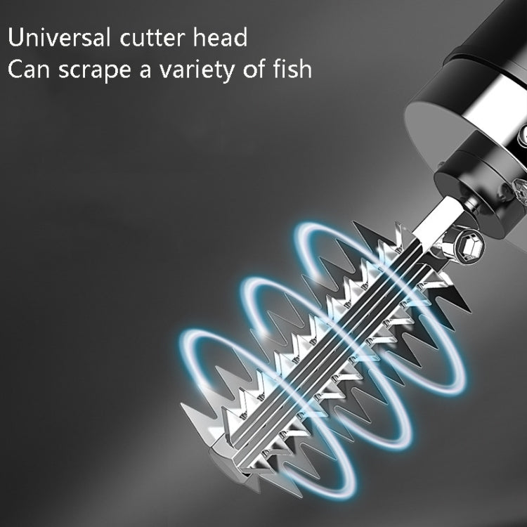 Electric Fish Scale Scraper Household Automatic Wireless Scraping Tool CN Plug Black Dual Battery