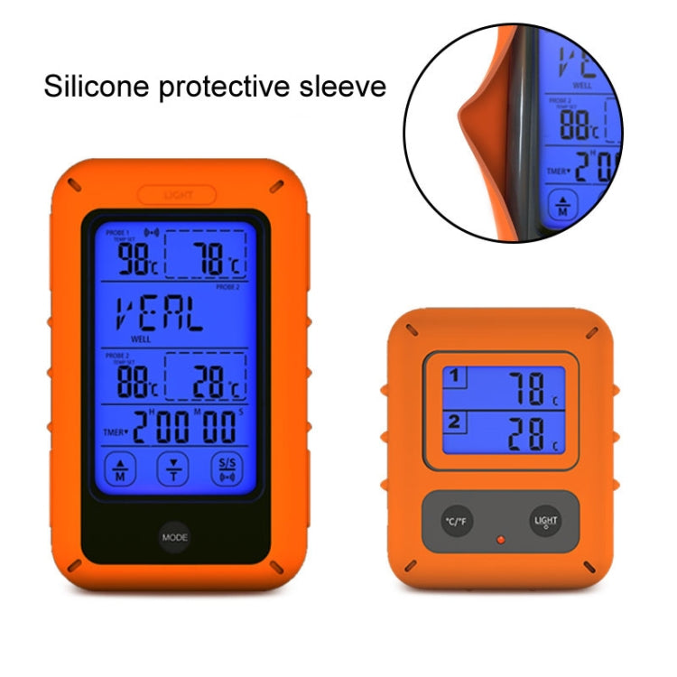 Wireless Food Thermometer Household Touch Screen BBQ Dual-Channel Kitchen  Thermometer