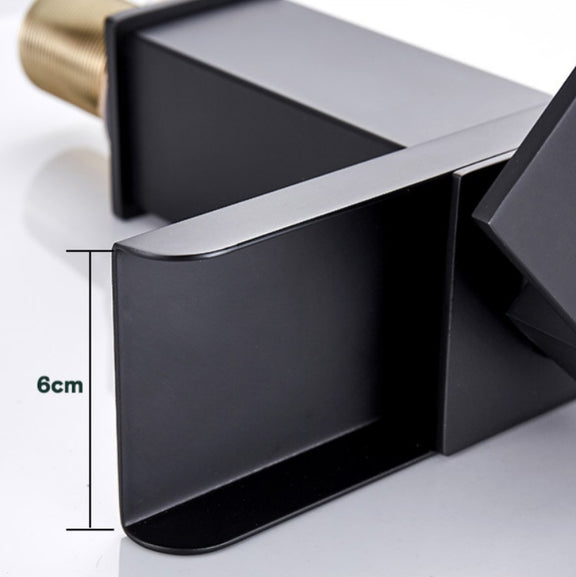 Bathroom Wide Mouth Faucet Square Sink Single Hole Basin Faucet, Specification: HT-81567 Electroplating High Type