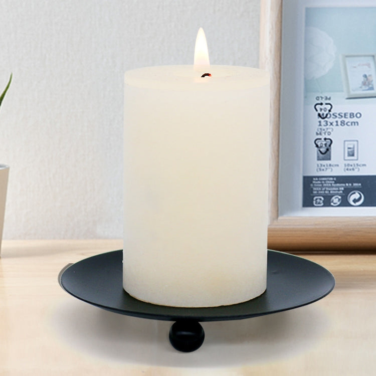 European Romantic Iron Geometric Candle Holder Table Decoration, Size: Small(Black)