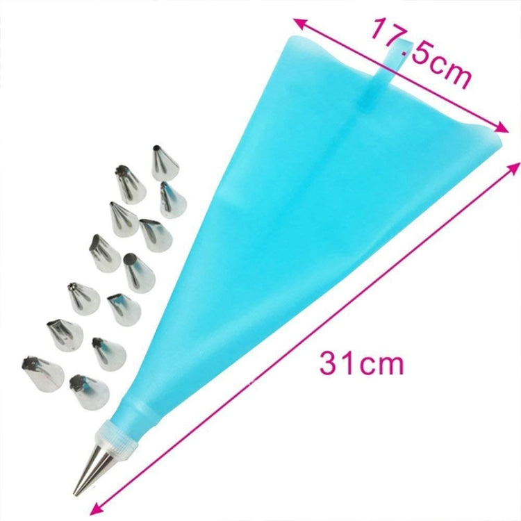 2 Sets Reusable Silicone Pastry Bag Cake Decorating Tools with 16 Nozzles Tips(Pink)