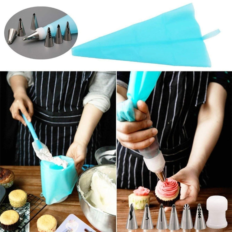 2 Sets Reusable Silicone Pastry Bag Cake Decorating Tools with 16 Nozzles Tips(Pink)