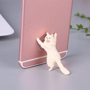 60 PCS Sucker Design Cute Cat Smartphone Holder(White)
