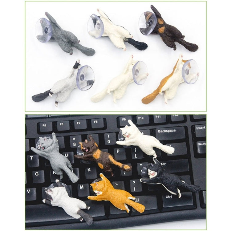 60 PCS Sucker Design Cute Cat Smartphone Holder(Brown orange)
