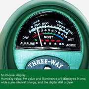 3 In 1 Soil Detector PH Value Light Intensity Test Pen Round Head Soil Dry Moisture Meter