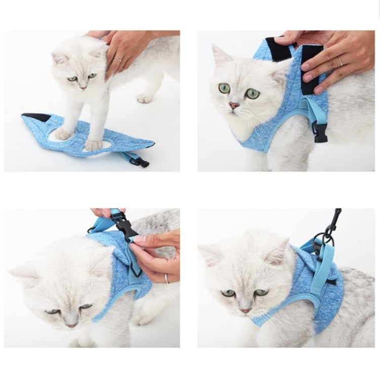 Cat Leash Pet Chest Harness Leash, Size: S(Grey)