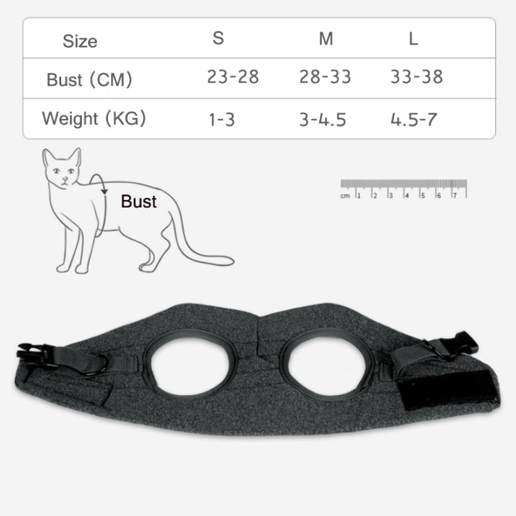 Cat Leash Pet Chest Harness Leash, Size: S(Grey)