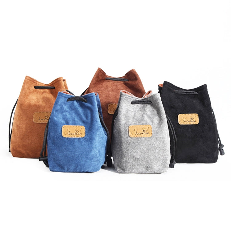 S.C.COTTON Liner Shockproof Digital Protection Portable SLR Lens Bag Micro Single Camera Bag Round Brown S