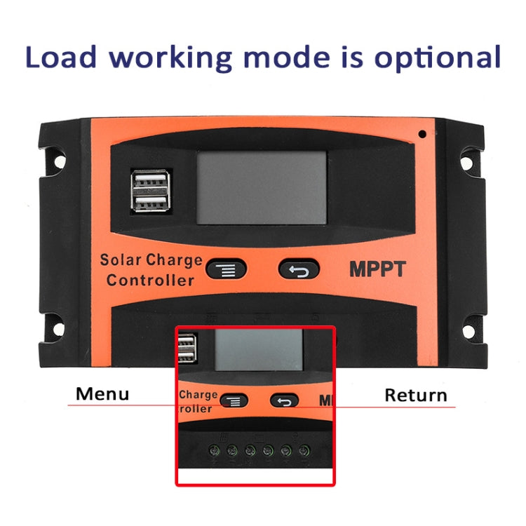 MPPT 12V/24V Automatic Identification Solar Controller With USB Output, Model: 40A