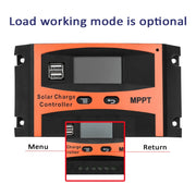 MPPT 12V/24V Automatic Identification Solar Controller With USB Output, Model: 50A