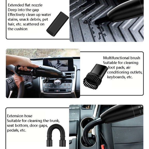 Car Handheld Portable Vacuum Cleaner Small Car Vacuum Cleaner Wired Black