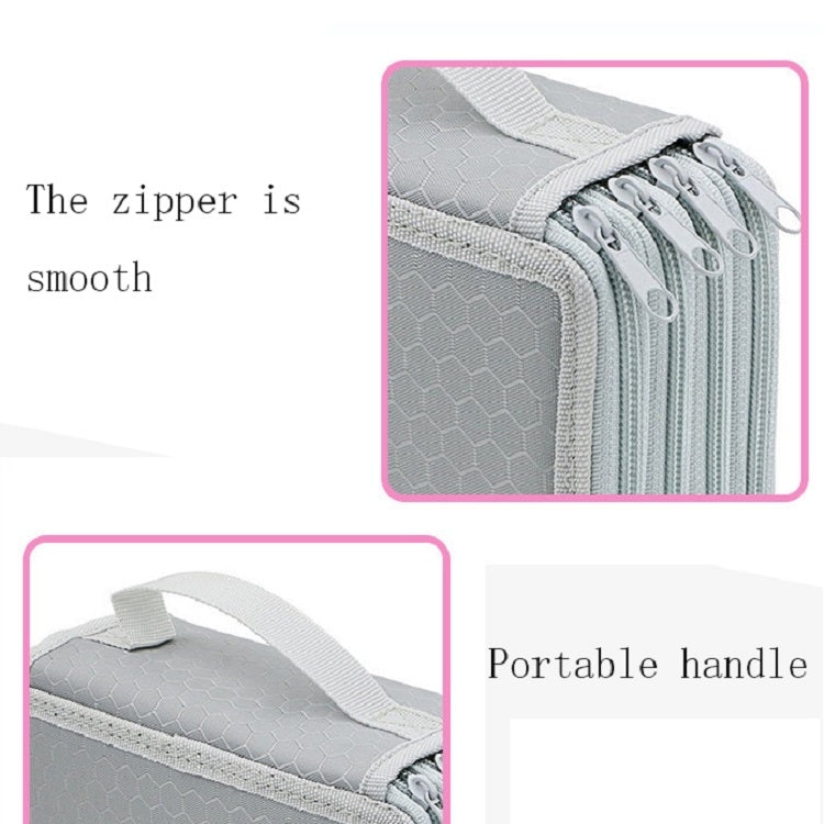 Solid Color Square Four-Layer Pencil Case Sketch Colorful Pencil Case With 72 Holes(Black)