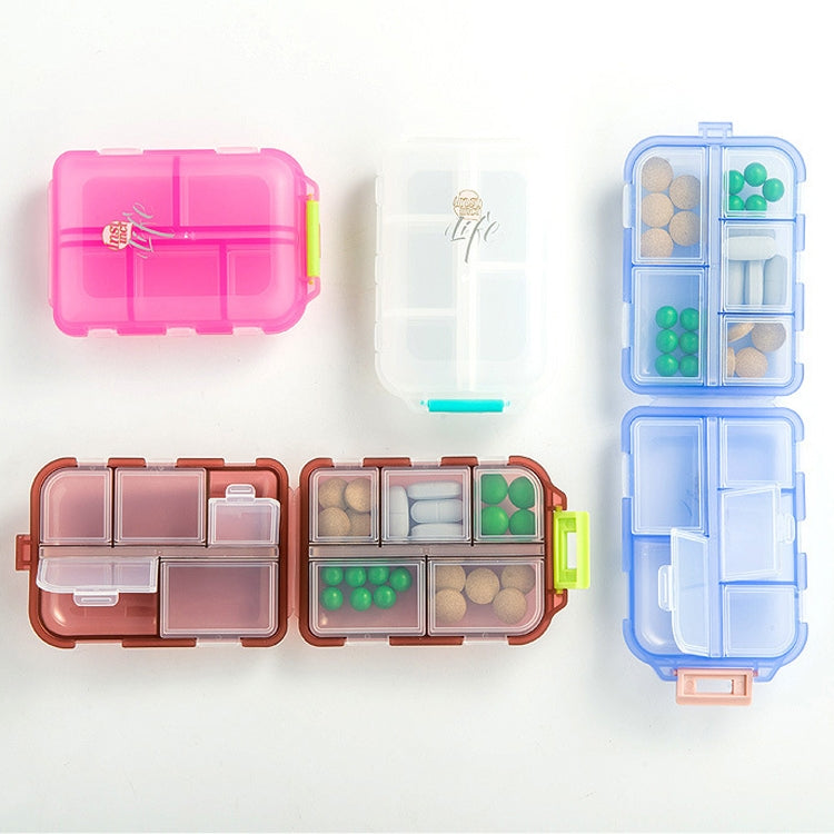 Mizi Small Pill Box Portable Dispensing Medicines Boxes, Colour: 10 Grid (Gray)