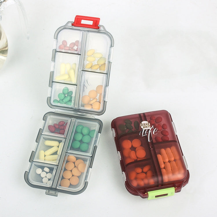 Mizi Small Pill Box Portable Dispensing Medicines Boxes, Colour: 10 Grid (Gray)