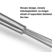 2 PCS Manual Whisk Stainless Steel Glass Bead Egg Whisk Kitchen Household Hand-Held Baking Tools Type A 12 Inch
