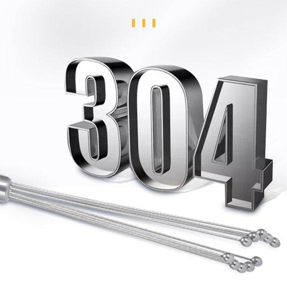 2 PCS Manual Whisk Stainless Steel Glass Bead Egg Whisk Kitchen Household Hand-Held Baking Tools Type A 12 Inch