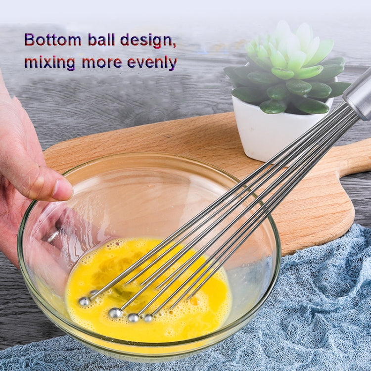 2 PCS Manual Whisk Stainless Steel Glass Bead Egg Whisk Kitchen Household Hand-Held Baking Tools Type A 12 Inch