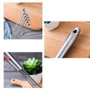 2 PCS Manual Whisk Stainless Steel Glass Bead Egg Whisk Kitchen Household Hand-Held Baking Tools  Type C 12 inch
