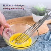 2 PCS Manual Whisk Stainless Steel Glass Bead Egg Whisk Kitchen Household Hand-Held Baking Tools  Type C 12 inch