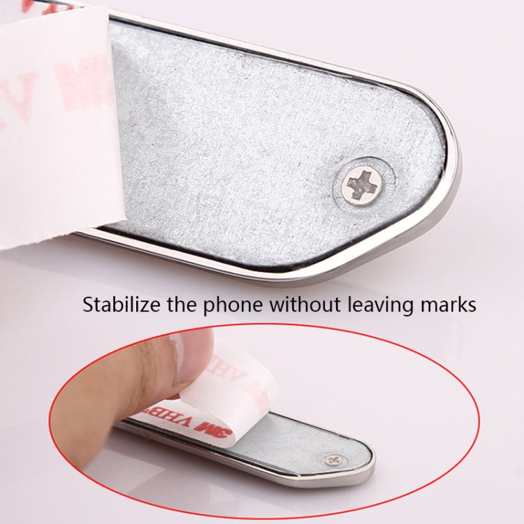 F601 4 PCS One Word Long Magnet Car Bracket Car Navigation Lazy Magnetic Metal Bracket(Rounded Silver)