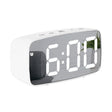 Mirror Bedside Alarm Clock Battery Plug-In Dual-Purpose LED Clock, Colour: Arc-shaped White Shell (Mirror White Light) - Alarm Clocks by PMC TechLife | Online Shopping South Africa | PMC TechLife
