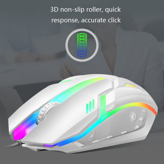 LIMEIDE GTX300 104 Keys Retro Round Key Cap USB Wired Mouse Keyboard, Cable Length: 1.4m, Colour: Punk Set White