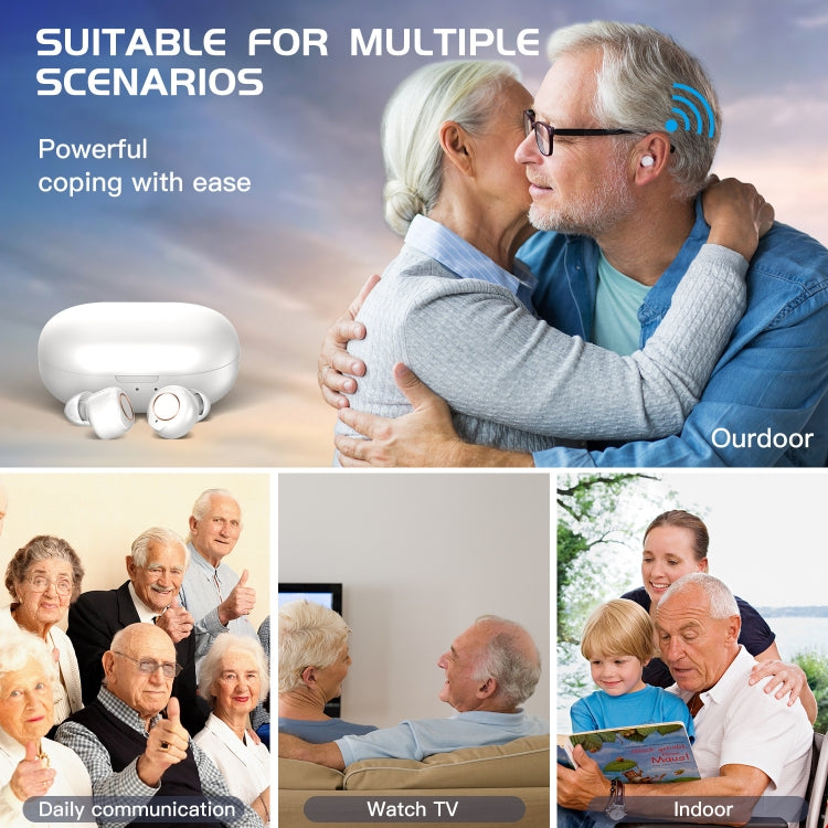 GM-305 Binaural Magnetic Rechargeable Hearing Aid Wireless Elderly Voice Amplifier(Black)