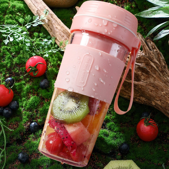 FS1300 Mini Juicer Home Portable Cooking Machine Student Juice Cup Juicer, Colour: Cherry Blossom Double Blade