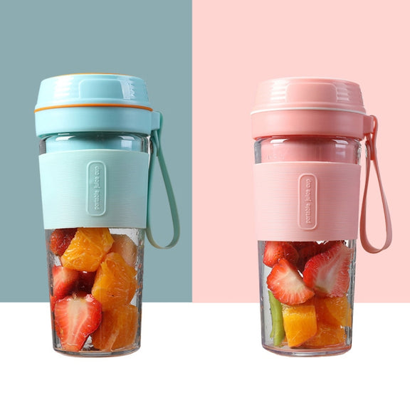 FS1300 Mini Juicer Home Portable Cooking Machine Student Juice Cup Juicer, Colour: Cherry Blossom Four  Blade