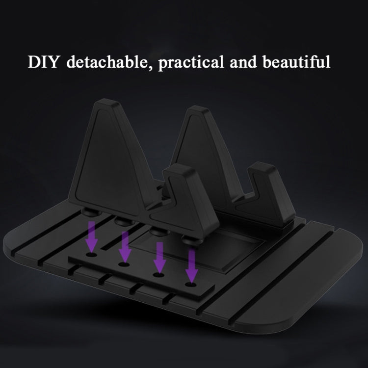 6 PCS Silicone Car Mobile Phone Bracket Car Mini Lazy Bracket(Black)