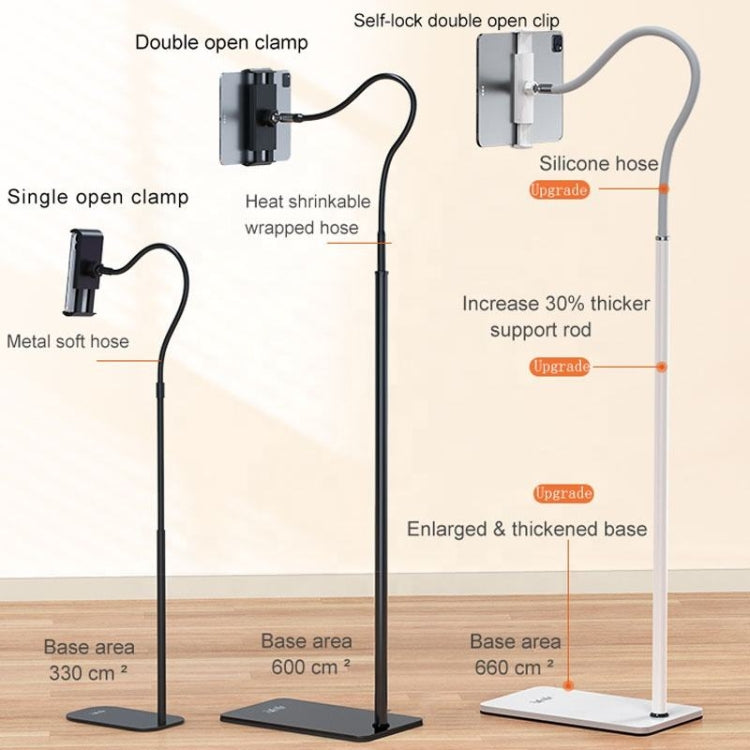 SSKY L6 Bedside Sofa Live Landing Phone Tablet Computer Bracket, Style: Base Heavy Telescopic Version (White)