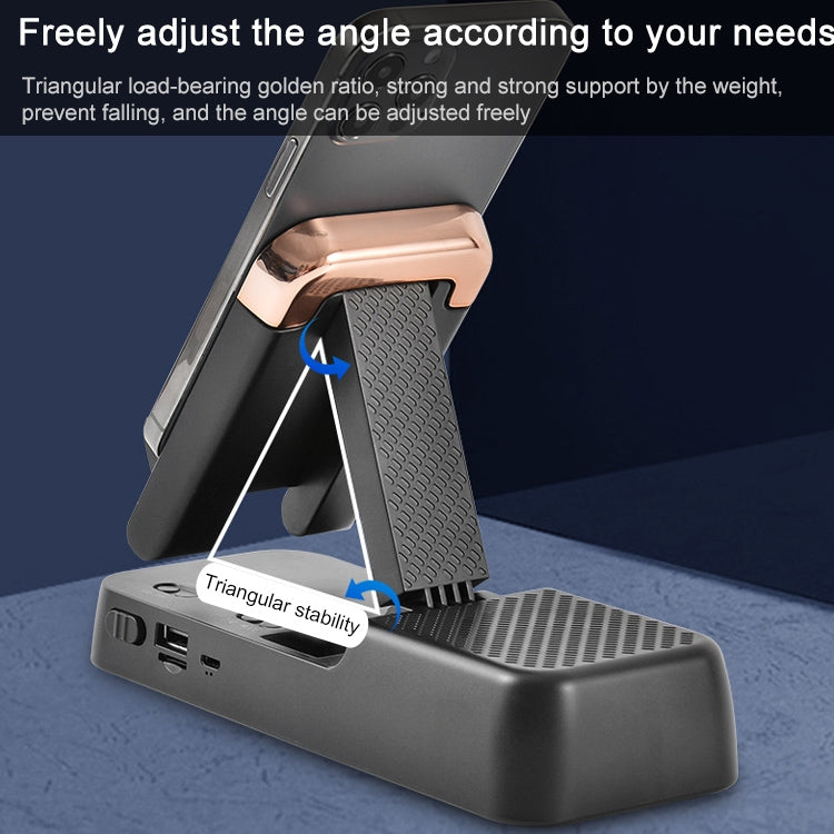 Multifunctional Desktop Stand For Mobile Phone And Tablet With Bluetooth Speaker(Black)