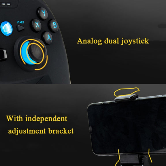 CX-X1  2.4GHz + Bluetooth 4.0 Wireless Game Controller Handle For Android / iOS / PC / PS3 Handle + Bracket (Blue)