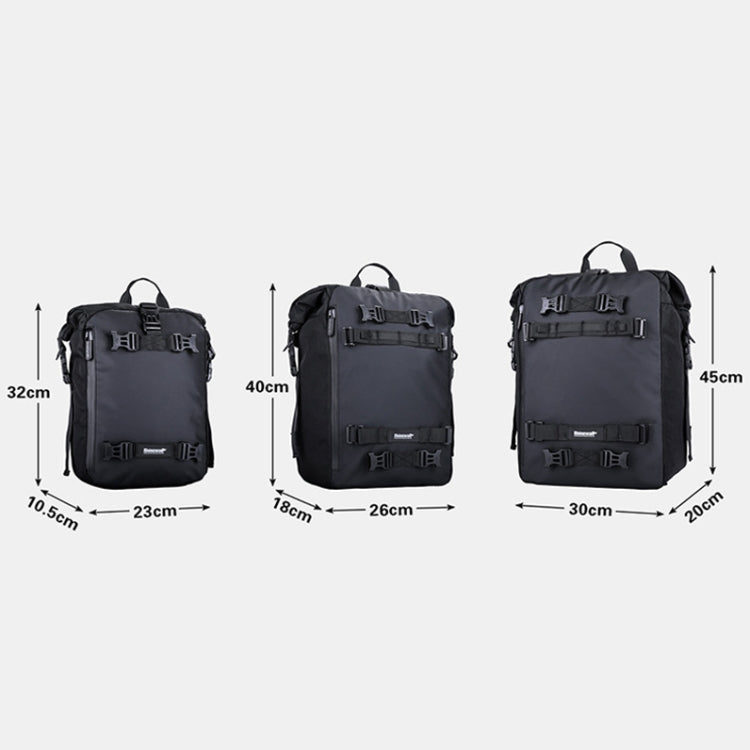 Rhinowalk Multi-Function Motorcycle Rear Seat Bag Combination Rear Shelf Pannier, Colour: Black 30L