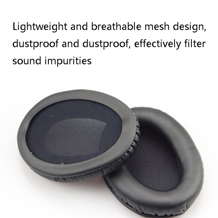 1 Pairs Headset Sponge Cover Ear Pad Leather Case For Kingston Cloud Silver II, Colour: Lambskin Black