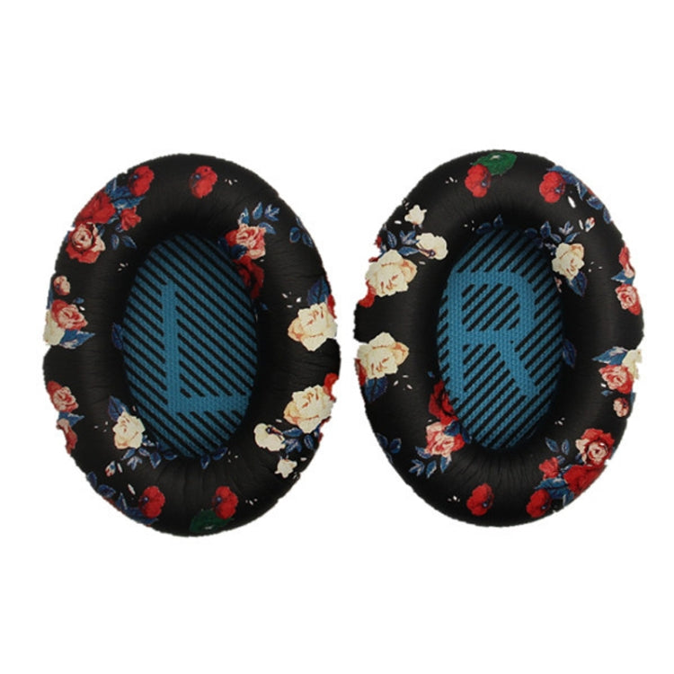 2 PCS Headset Sponge Cover For BOSE QC15 / QC3 / QC2 / QC25 / AE2 / AE2i(Print Color + Blue LR)