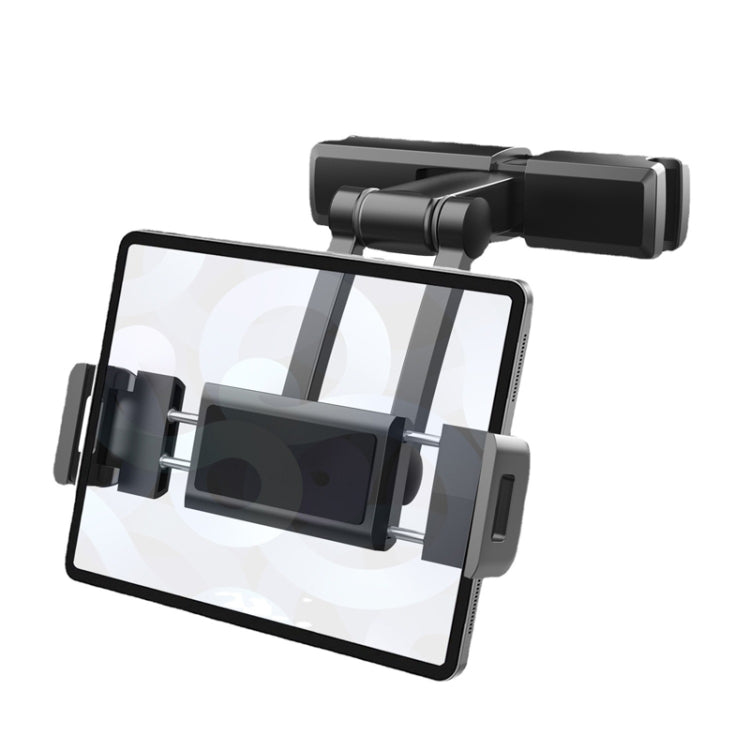 Pb-48 Car Post-Row Back Pillow Mobile Phone Holder Back Seat Flat Telescopic Bracket(Black)