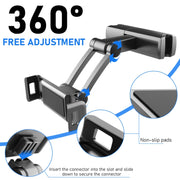 Pb-48 Car Post-Row Back Pillow Mobile Phone Holder Back Seat Flat Telescopic Bracket(Black)