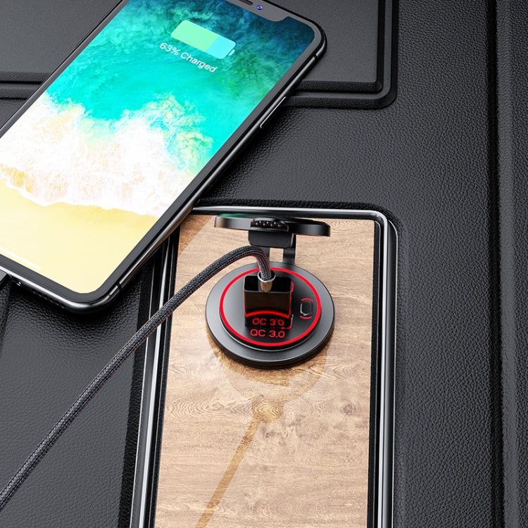 Car Motorcycle Ship Modified USB Charger Water-resistant PD + QC3.0 Fast Charge, Model: Red Light With Terminal