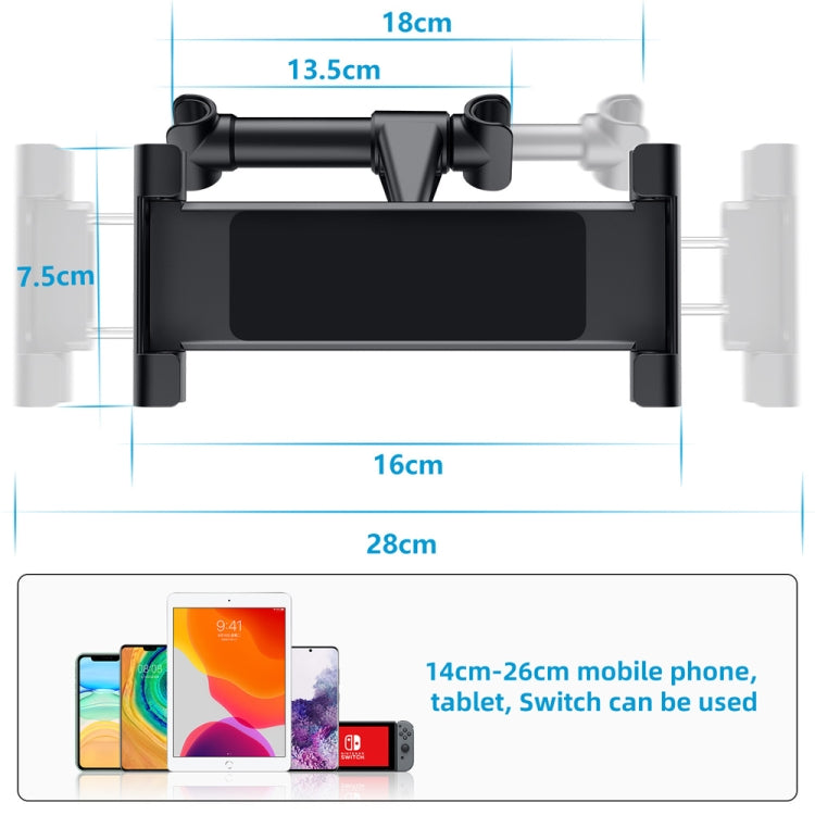 Car Seat Telescopic Bracket Car Rear Pillow Mobile Phone Bracket, Colour: 06 Upgrade Version Red