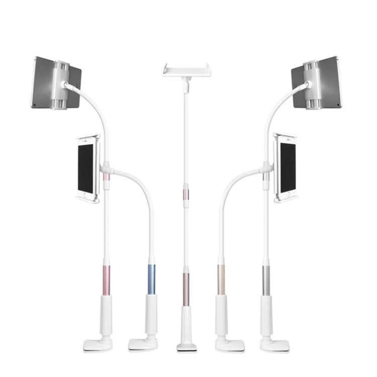 LP-6 Tablet Mobile Phone Lazy Bracket Detachable Bed Bracket, Style: Two-stage （Silver)