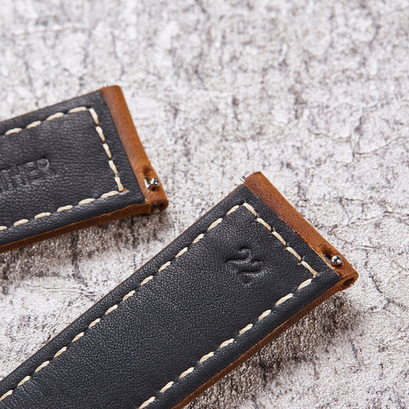 Quick Release Watch Band Crazy Horse Leather Retro Watch Band For Samsung Huawei,Size: 20mm  (Dark Brown Black Buckle)