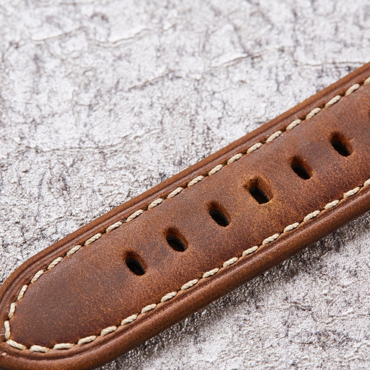 Quick Release Watch Band Crazy Horse Leather Retro Watch Band For Samsung Huawei,Size: 20mm  (Dark Brown Black Buckle)