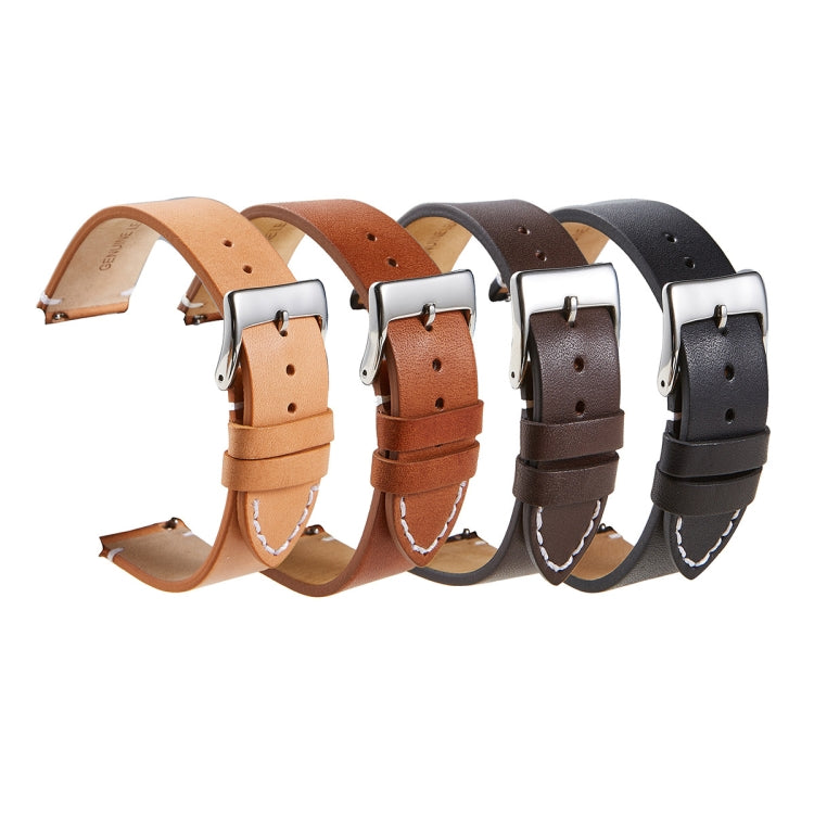 First Layer Retro Cowhide Frosted Leather Quick Release Universal Watch Band, Size��� 18mm(Khaki)