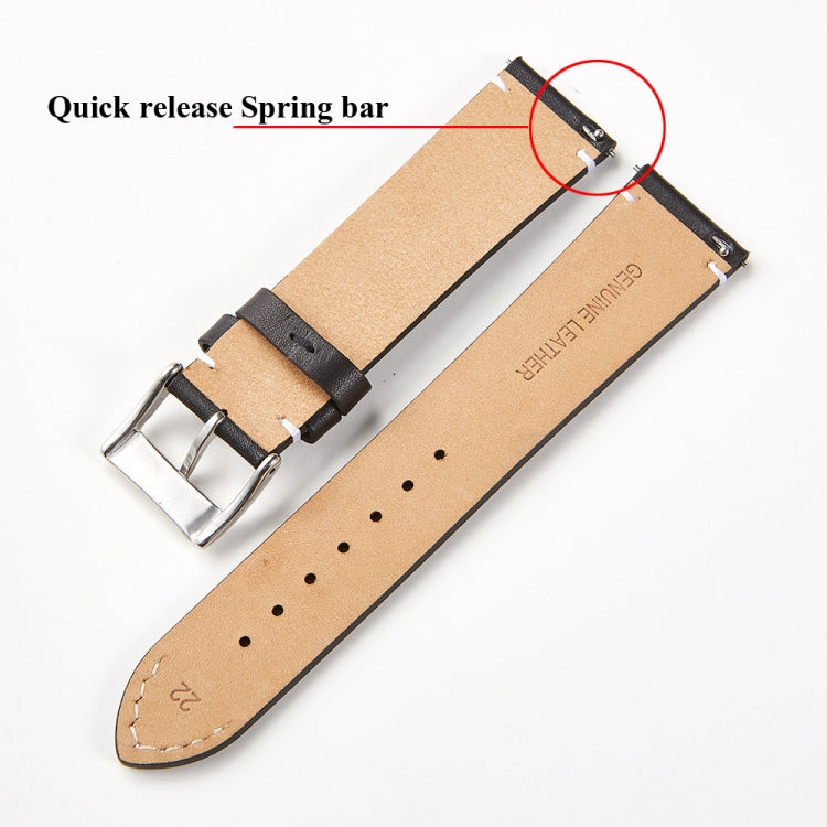 First Layer Retro Cowhide Frosted Leather Quick Release Universal Watch Band, Size��� 18mm(Khaki)
