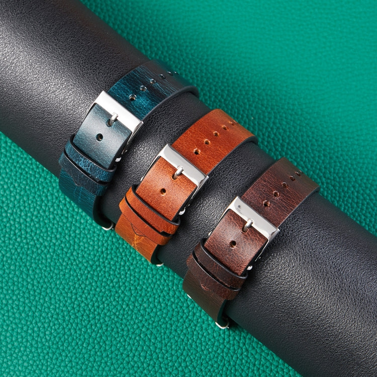 HB001 Color-Changing Retro Oil Wax Leather Universal Watch Band, Size: 18mm(Blue)