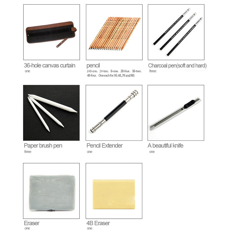 29 PCS / Set MARCO Beginner Sketch Set Sketching Tools MARCO Sketch Set