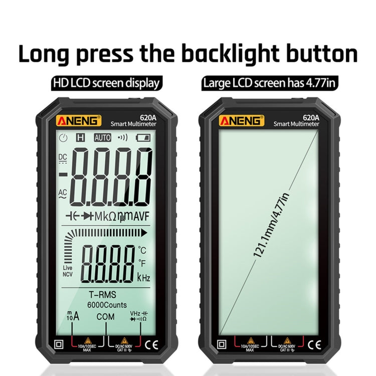 ANENG 620A Full Screen Smart Digital Multimeter(Black)